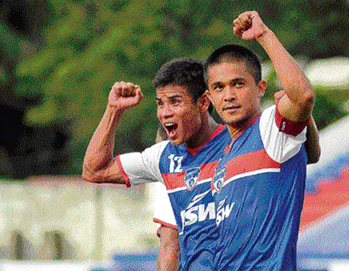 Chhetri, who is in impressive form, followed up his double-strike in a friendly against Bangladesh last week, with yet another grand performance, displaying a fine sense of opportunism in the process. DH file photo