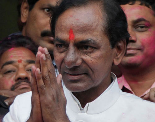 Telangana Chief Minister K Chandrasekhar Rao called on the Governor at Raj Bhavan in the evening. Though there was no official word on the meeting, he is understood to have discussed the ongoing controversy over sharing of electricity from the Srisailam generation station, official sources in Telangana government said. PTI file photo