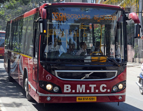 At present, the BMTC has 700 AC buses, of which 675 buses are Volvos and 25 are Corona buses. File Photo.