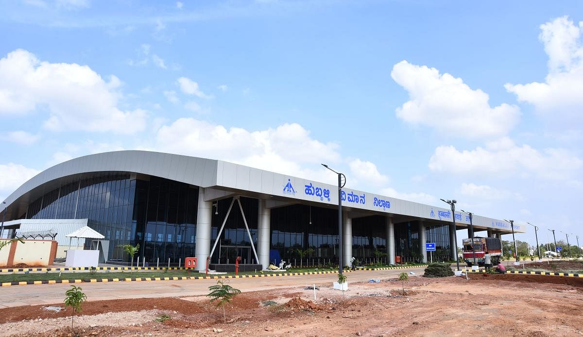 The new terminal building of the upgraded Hubballi Airport, which will be inaugurated on December 12.