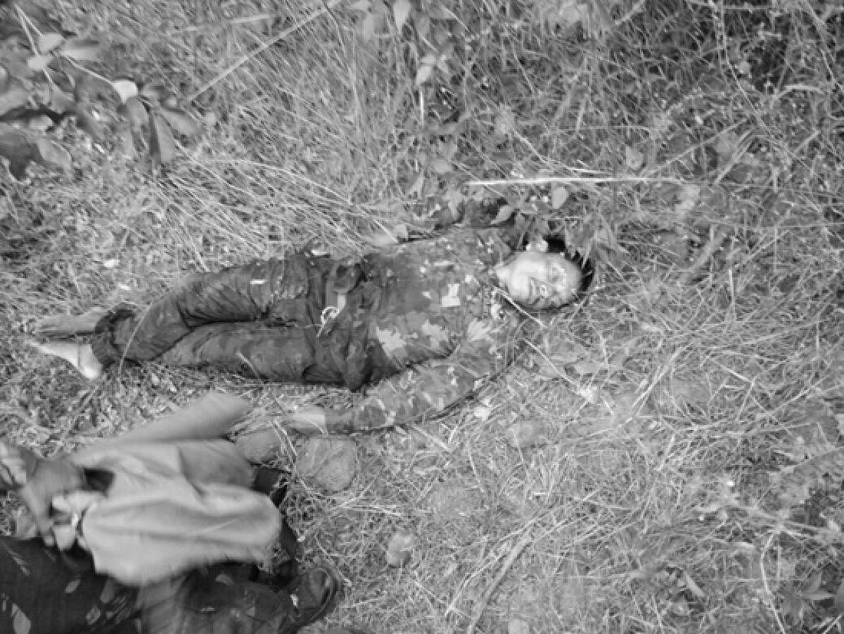 Bodies of the Naxals killed in an encounter with Telangana Police on Thursday.