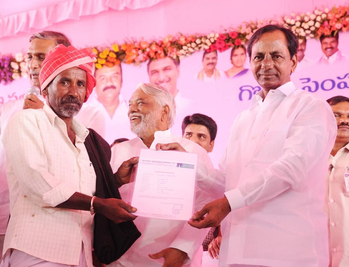 File photos of Telangana CM K Chandrasekhar Rao