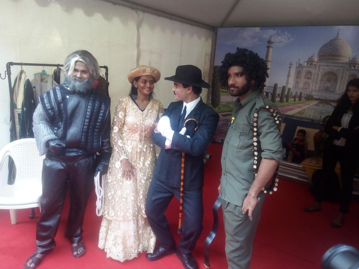 Artistes in different costume at Talent Street event in Mumbai. Mrityunjay Bose