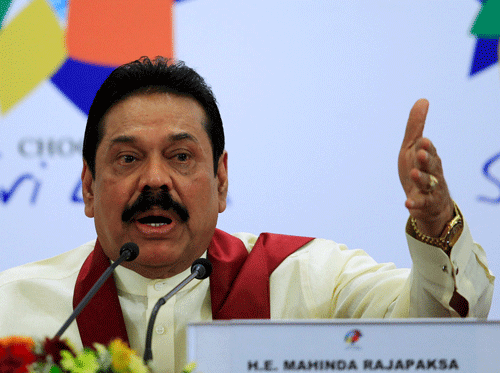 President Mahinda Rajapaksa Wednesday said the war in Sri Lanka was never against the Tamil community but against terrorism. Reuters file photo