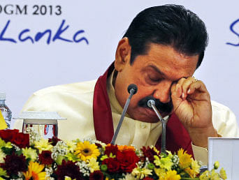 Sri Lankan President Mahinda Rajapaksa today expressed regret over an objectionable article on Tamil Nadu Chief Minister J Jayalalithaa posted on the Defence Ministry website that triggered a furore in India. AP photo