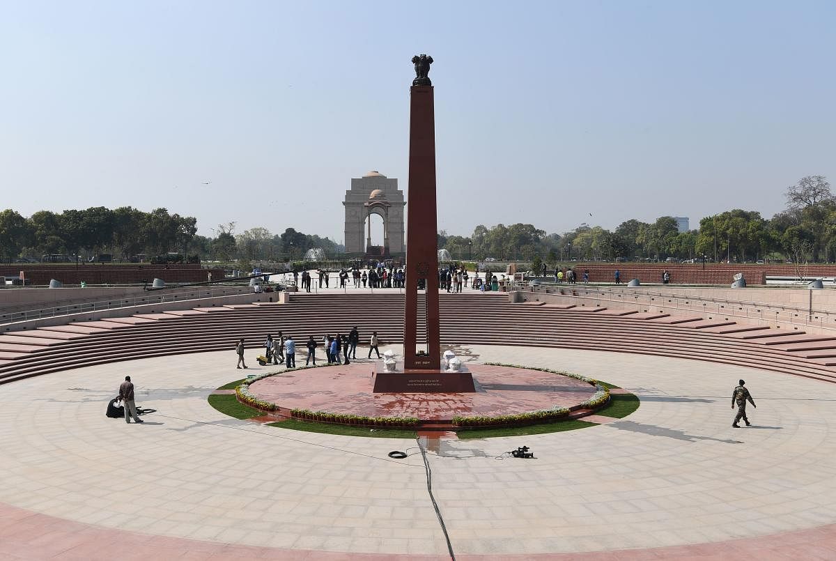 The National War Memorial is seen on a sunny day near India Gate in New Delhi on February 24, 2019. (AFP Photo)