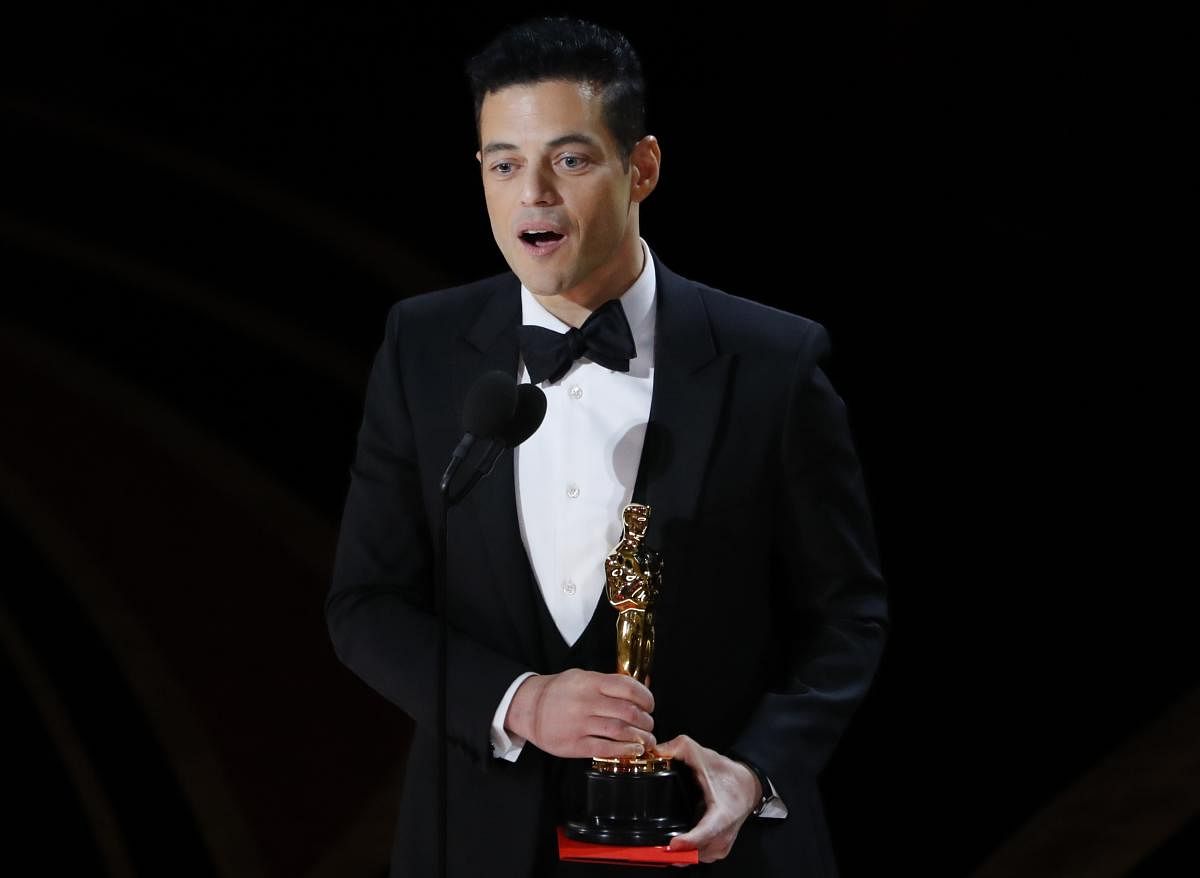 Rami Malek accepts the Best Actor award for his role in "Bohemian Rhapsody." (Reuters Photo)
