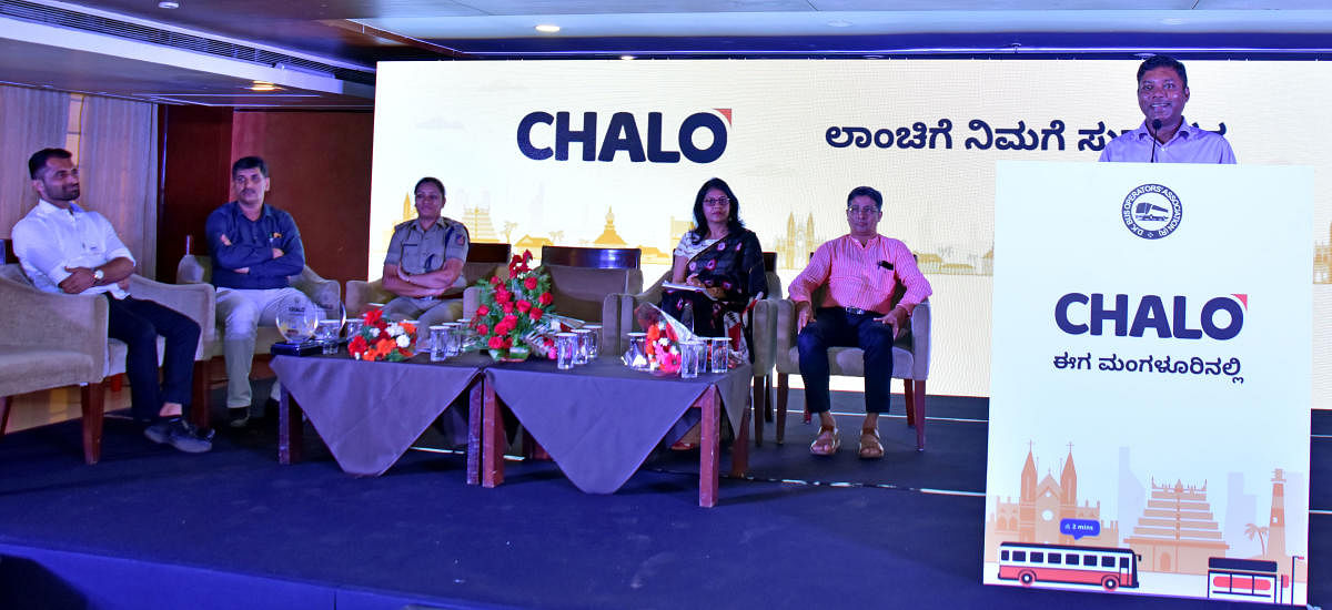 Deputy Commissioner Sasikanth Senthil speaks after launching Chalo app for Mangaluru.