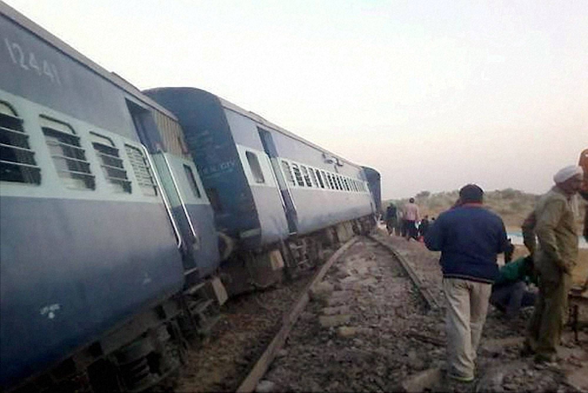 Two coaches of the Chennai-Mangalore Superfast Express derailed near Shoranur in Kerala on Tuesday morning, disrupting rail traffic. PTI file photo for representation only