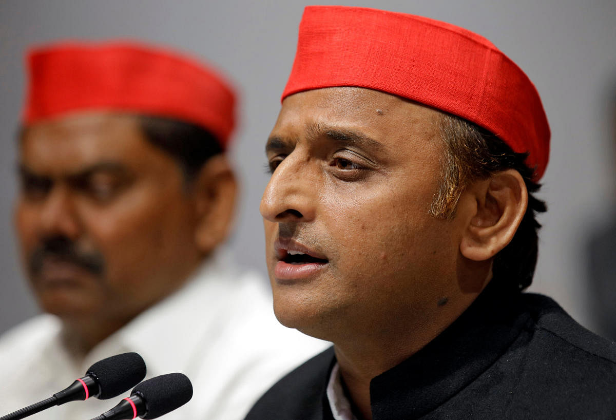 Samajwadi Party president Akhilesh Yadav has said he forged an alliance with the BSP so that his father Mulayam Singh Yadav can win with "record votes" from whichever seat in Uttar Pradesh he chooses to fight the Lok Sabha polls. Reuters file photo