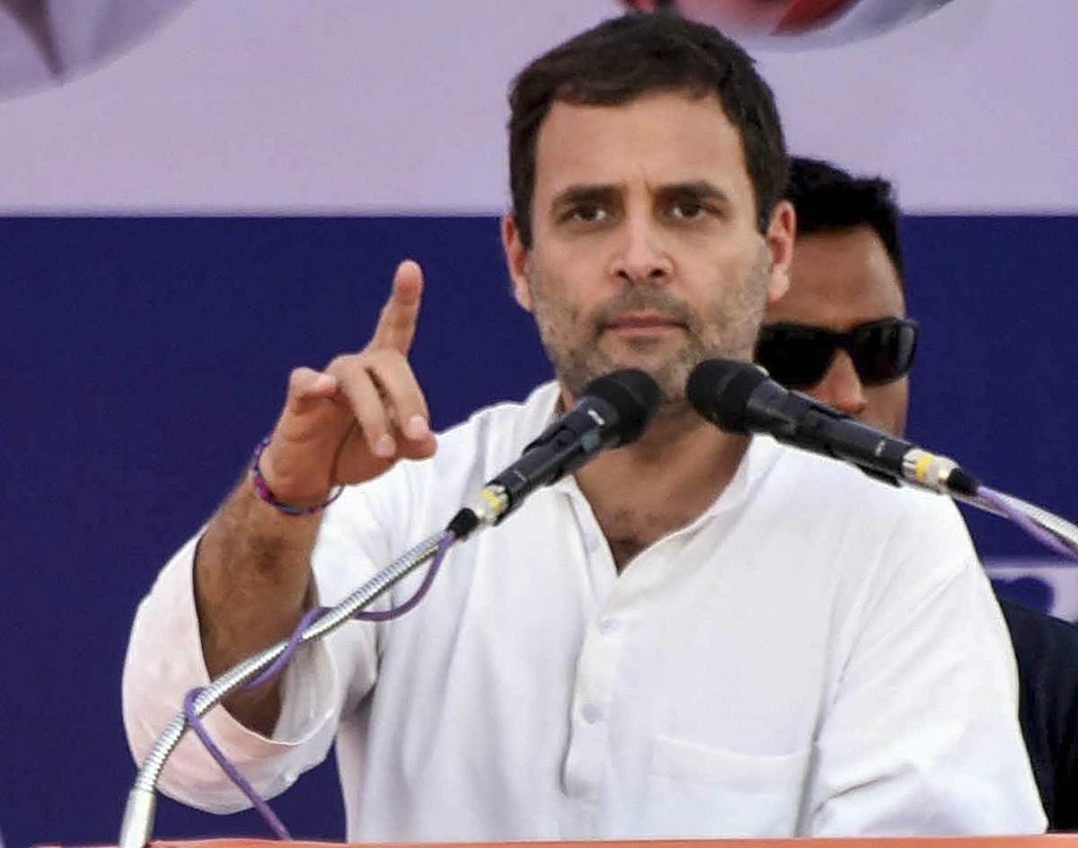 Congress president Rahul Gandi congratulated pilots of the Indian air force for the PoK operations. Gandhi said at the beginning of his speech at a rally in Guwahati on Tuesday afternoon. PTI file photo