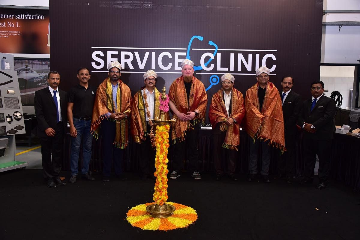 Dignitaries at the inauguration of the service clinic of Mercedes-Benz India and Sundaram Motors in Mangaluru.