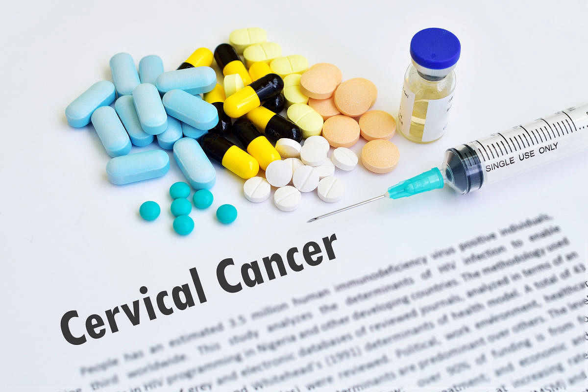 Drugs and syringe for cervical cancer treatment (Representative image)