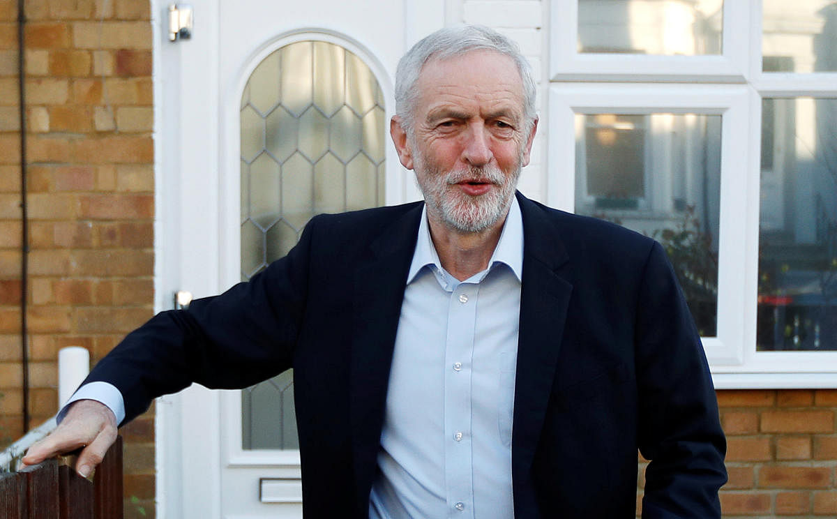 Jeremy Corbyn, leader of the Labour Party, leaves his home in London. (Reuters Photo)