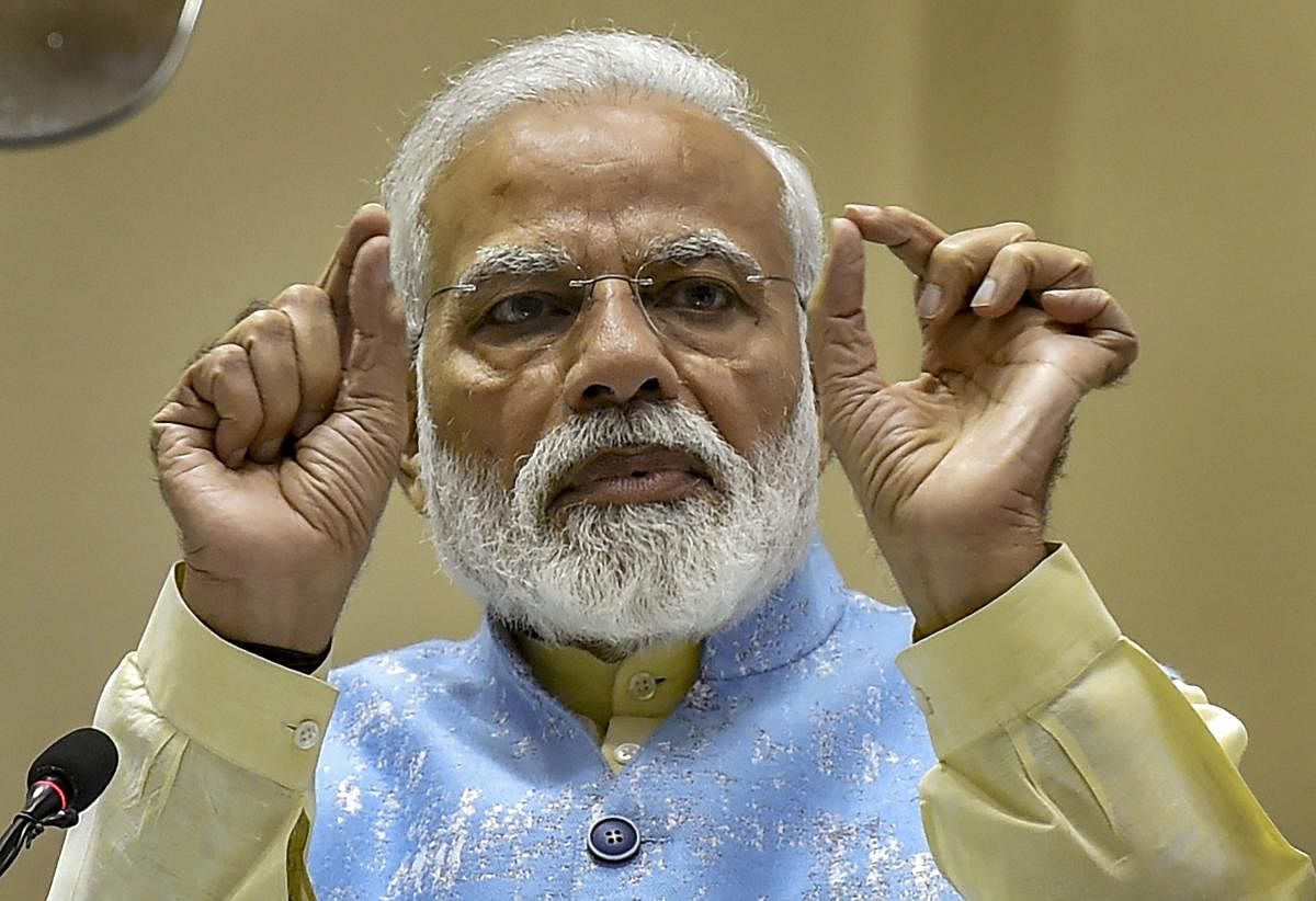 Modi also said India will fight, live, work and win as one and nobody can create hurdles in its march towards development. (PTI Photo)
