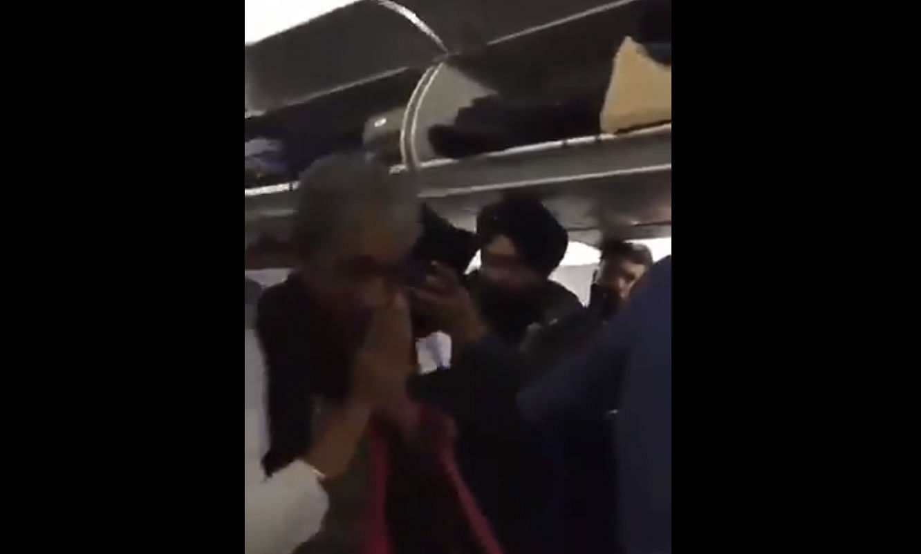 Air Marshal (retd) S Varthaman and Dr Shobha Varthaman were given a standing ovation as passengers made way for them in the early hours of Friday, ensuring that the couple gets off first. Screen grab