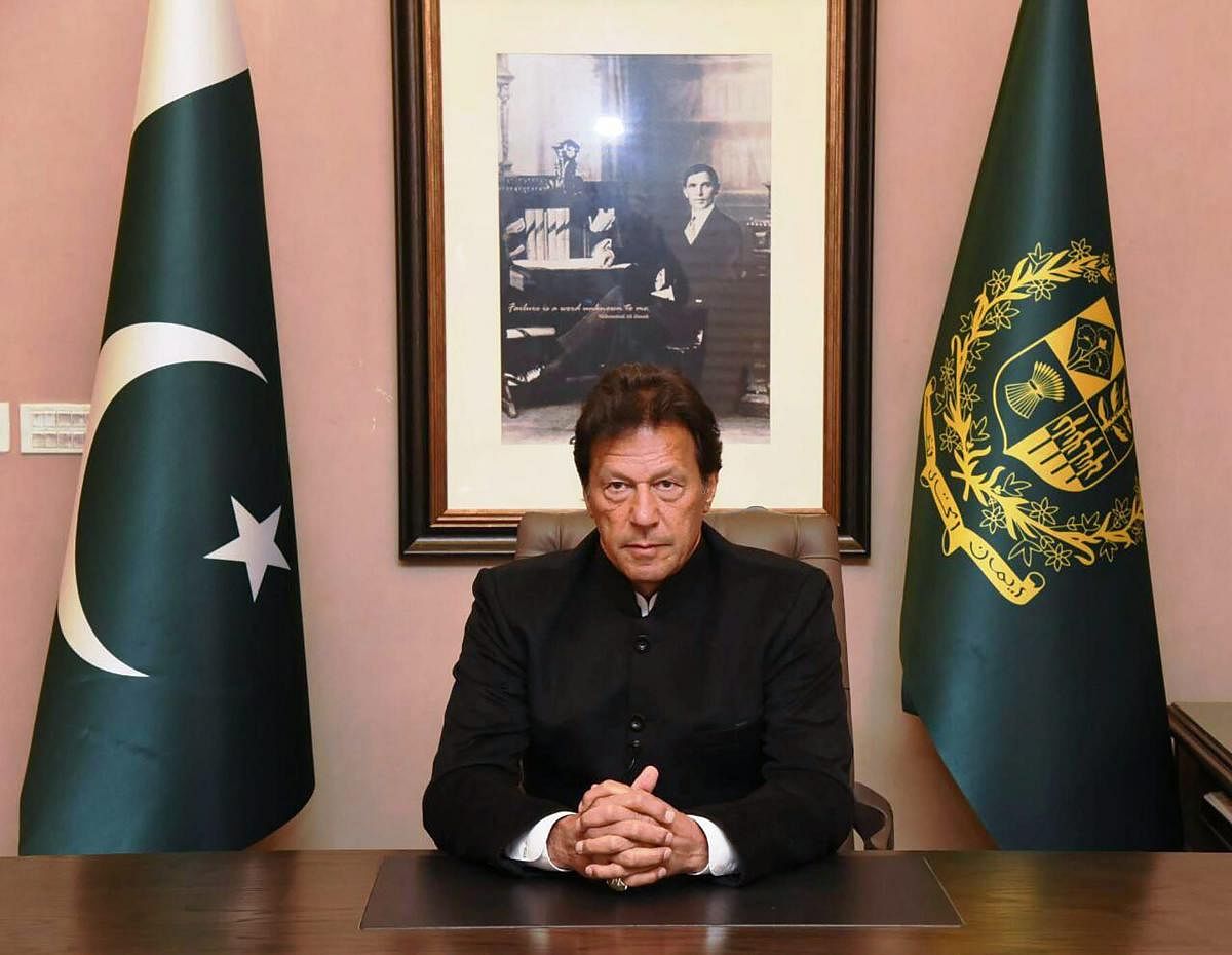 Pakistan's Prime Minister Imran Khan delivers policy statement on Pulwama attack, in Islamabad on  Feb 19, 2019. (PID/PTI Photo)