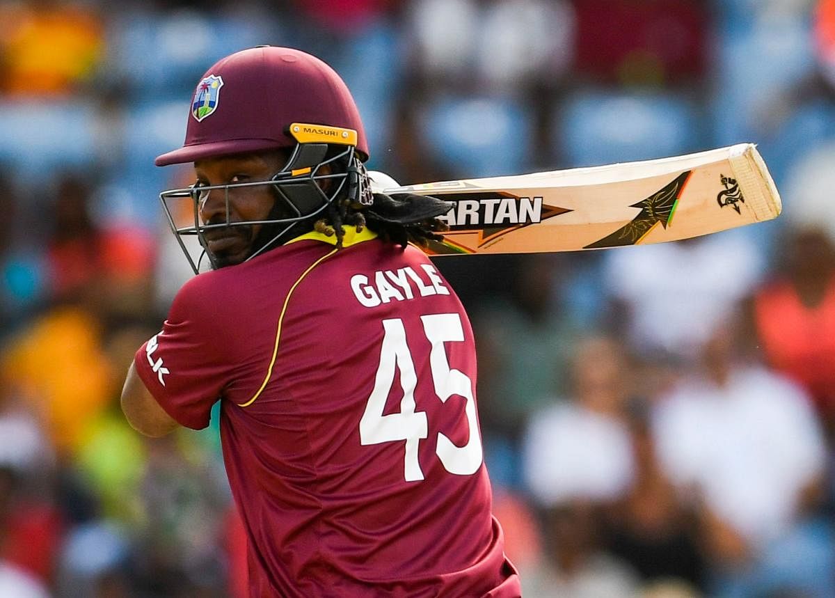 Chris Gayle is now only 329 runs short of Brian Lara’s record tally of 10,348 ODI runs. AFP
