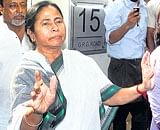 Trinamool Congress chief Mamata Banerjee after attending a meeting on the cabinet sharing in UPA government, in New Delhi on Thursday. PTI