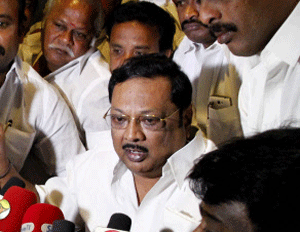 DMK patriarch M Karunanidhi's eldest son M K Alagiri, who was dismissed from the party, is likely to dent the DMK's prospects in this Lok Sabha polls in politically-sensitive southern constituencies of Tamil Nadu including Madurai, Theni, Virudhunagar, and Tirunelveli. PTI file photo