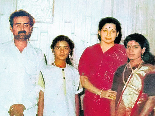 Selvam and his family with AIADMK chief Jayalalitha in the 90s.