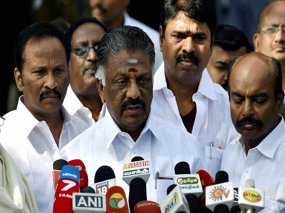 There are 10 MLAs in the Panneerselvam camp, including himself. He also enjoys the support of 12 MPs, including from both Lok Sabha and Rajya Sabha. PTI File Photo.