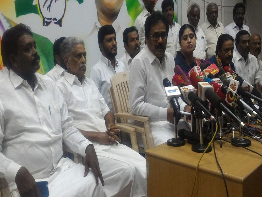 Congress has eight MLAs in the 234 member House. Thirunavukkarasar said the unanimous decision was taken after he chaired a meeting of party legislators, led by Legislature Party leader K R Ramasamy and senior functionaries at the party headquarters Satyamurthi Bhavan. Picture courtesy ANI