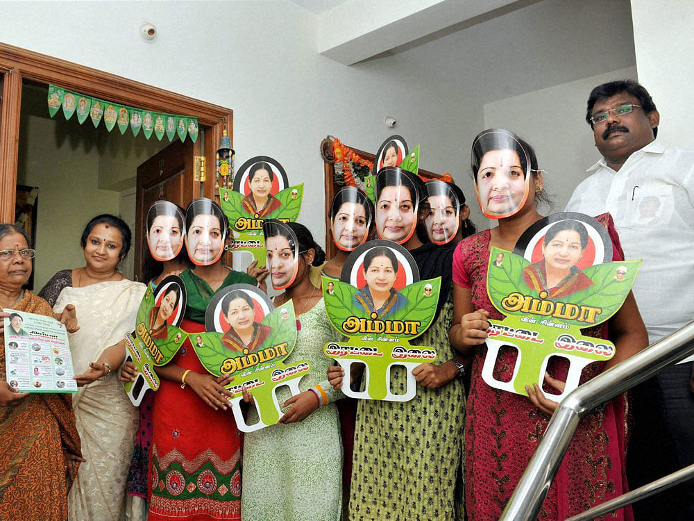 The Election Commission tonight issued an interim order freezing the 'two leaves' election symbol of AIADMK, saying both the rival camps cannot use the party symbol. PTI File Photo