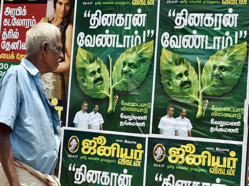 Petitioner E Madhusudhanan, who is with rebel AIADMK led by O Panneerselvam, sought four weeks of additional time to file supporting affidavits to claim that the party and the symbol belongs to his group. Press Trust of India file photo