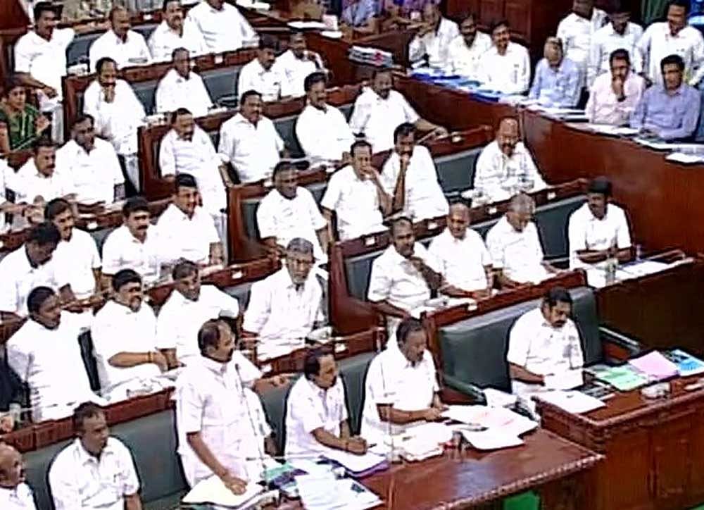 The DMK members pointed out that their case will be taken by the court only on coming Friday and therefore, the matter could be raised in the House. ANI Photo