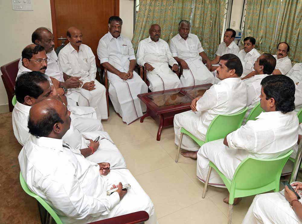 A decision was arrived in this regard after Panneerselvam chaired a meeting with his supporting MLAs and MPs in Chennai. DH Photo
