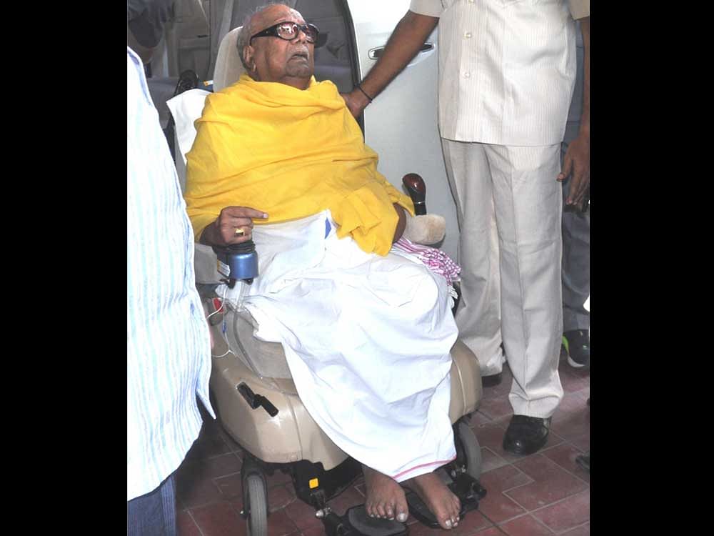 After the procedure was performed and a medical check up, the 94-year old Karunanidhi was discharged from the hospital.  DH Photo