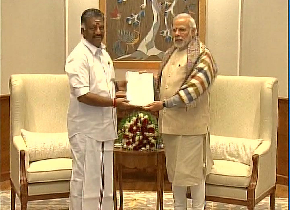 Prime Minister Narendra Modi and Pannerselvam. ANI file photo