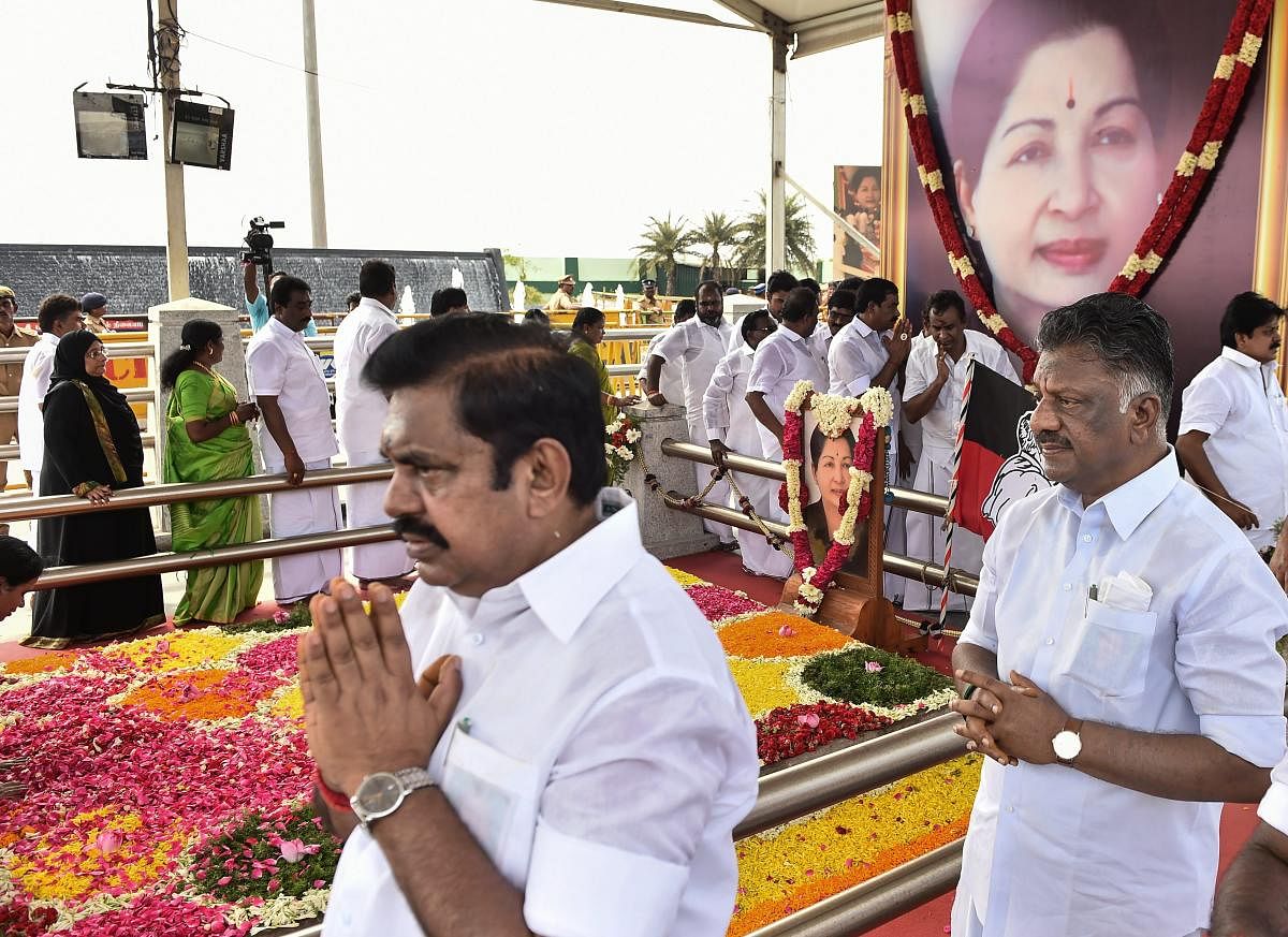 The AIADMK government will complete its two-year roller coaster ride on Wednesday.PTI file photo
