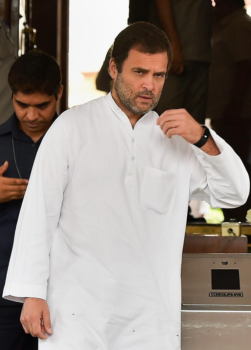 Congress President Rahul Gandhi in New Delhi on Tuesday. PTI