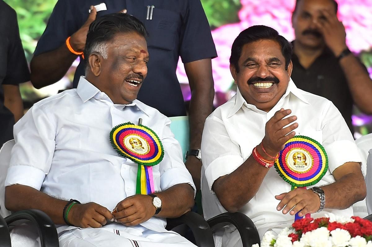 Tamil Nadu Chief Minister K Palaniswami and Deputy Chief Minister O Panneerselvam. PTI File Photo