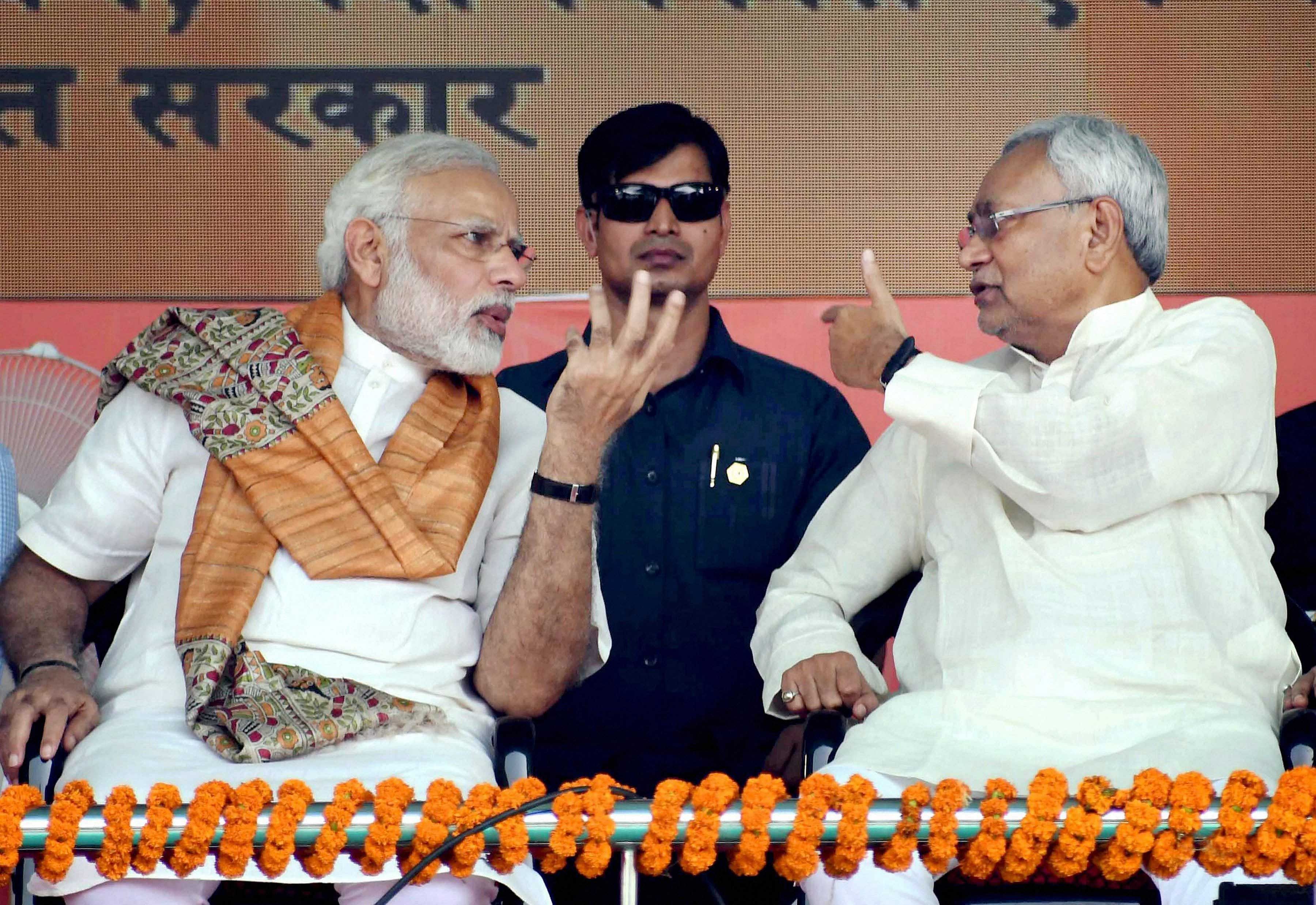 Prime Minister Narendra Modi with Bihar Chief Minister Nitish Kumar. (PTI File Photo)