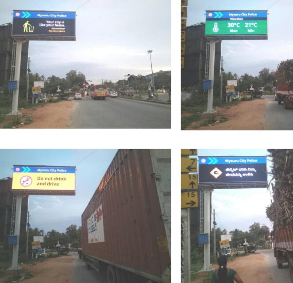 Smart Variable Messaging Systems installed by the Mysuru Police in September 2018. DH FILE photo