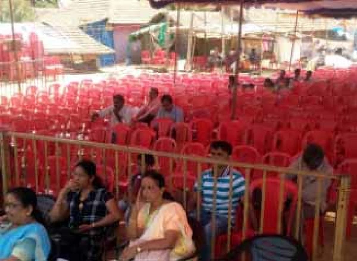 Empty chairs dominating the scene during Veerarani Abbakka Utsava held in Ullal.