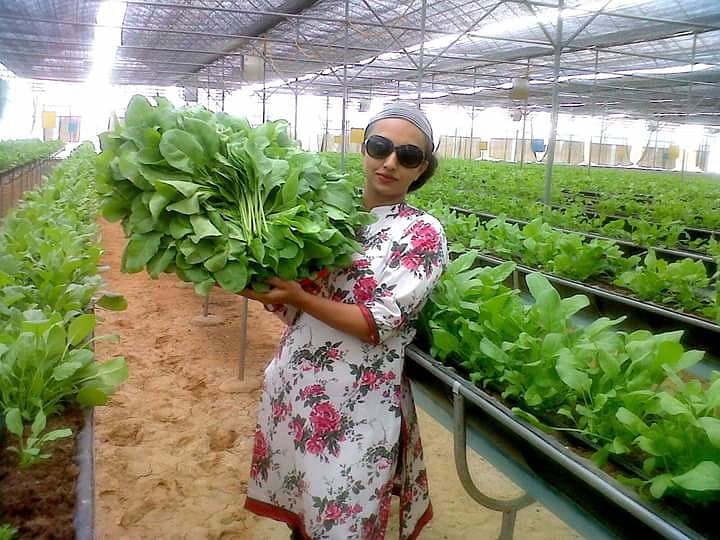Sangeeta Bojappa Moorthy got an award for women’s entrepreneurship in farming.