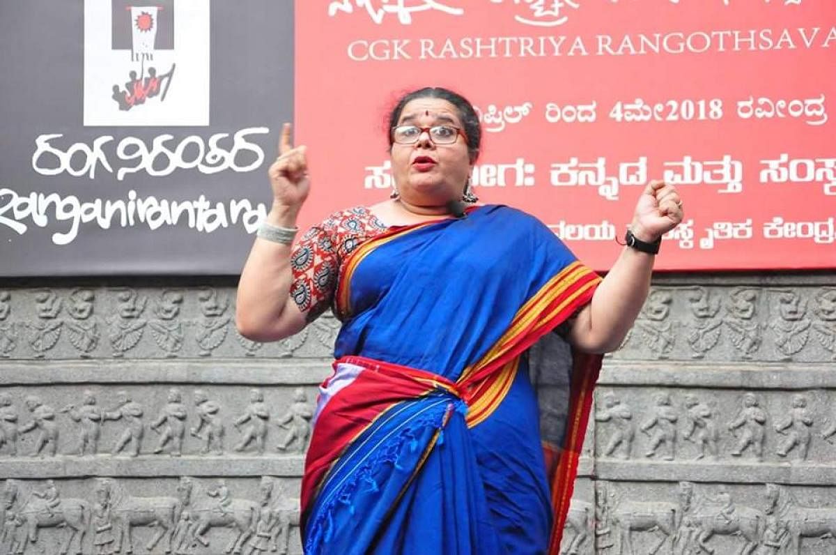 Shailaja Sampath at a story-telling session in the city.
