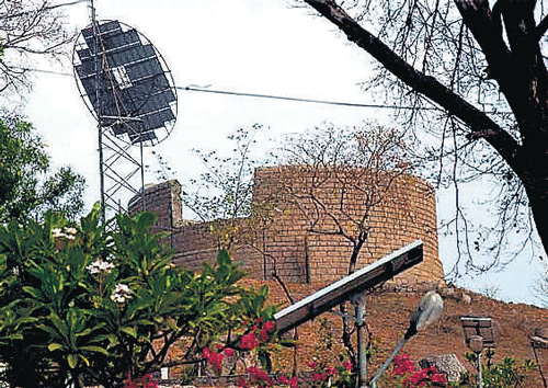 Tower of Silence fitted with a solar  concentrator in Secunderabad.