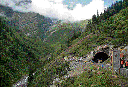 A view of Rohtang Pass tunnel.