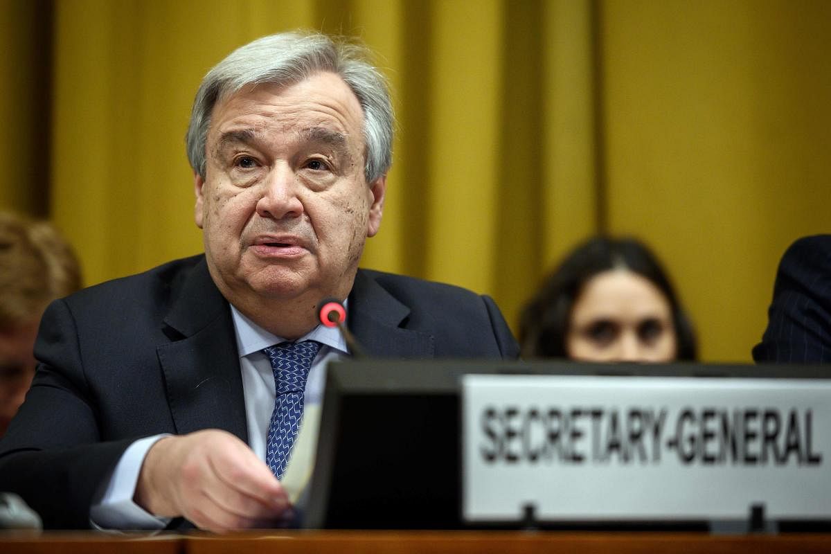 UN chief Antonio Guterres is "continually" monitoring the situation between India and Pakistan and his office is available to both parties, his spokesperson said. AFP file photo