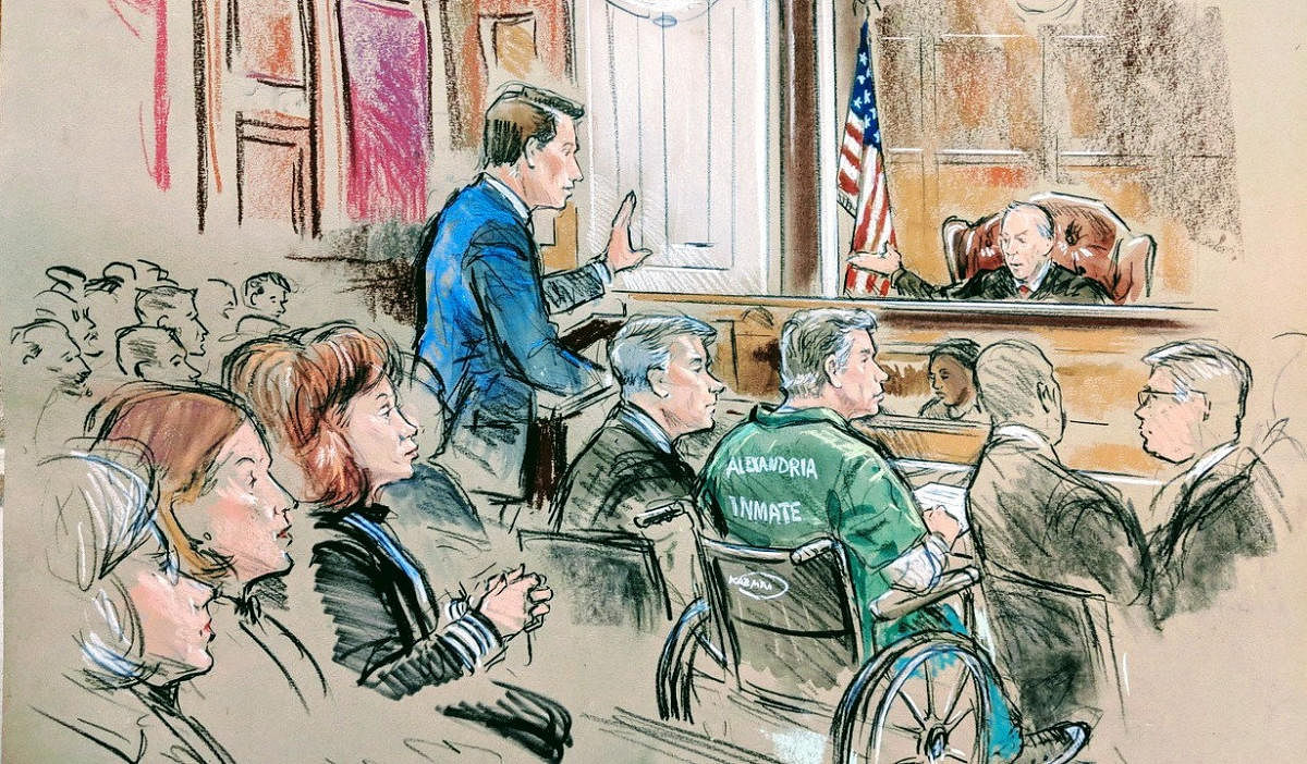 Former Trump campaign manager Paul Manafort appears for sentencing in this court sketch in U.S. District Court in Alexandria, Virginia. (Reuters Photo)