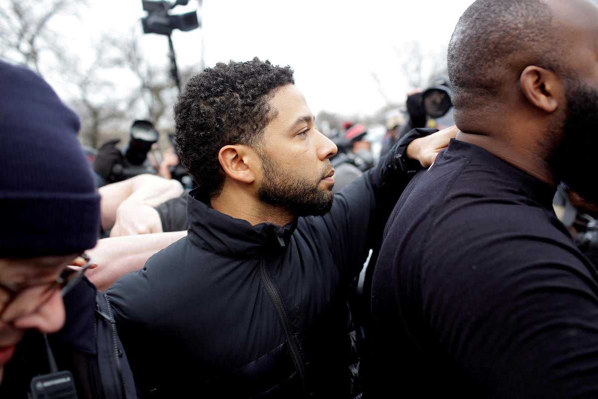 The charges stem from a January 29 incident where Smollett, 36, had claimed that he was attacked by two men while leaving a restaurant in Chicago. (Reuters Photo)