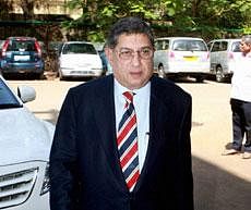 N Srinivasan, outgoing Secretary of BCCI arrives at the Board of Control for Cricket in India's Working Committee meeting in Mumbai on Monday. PTI Photo