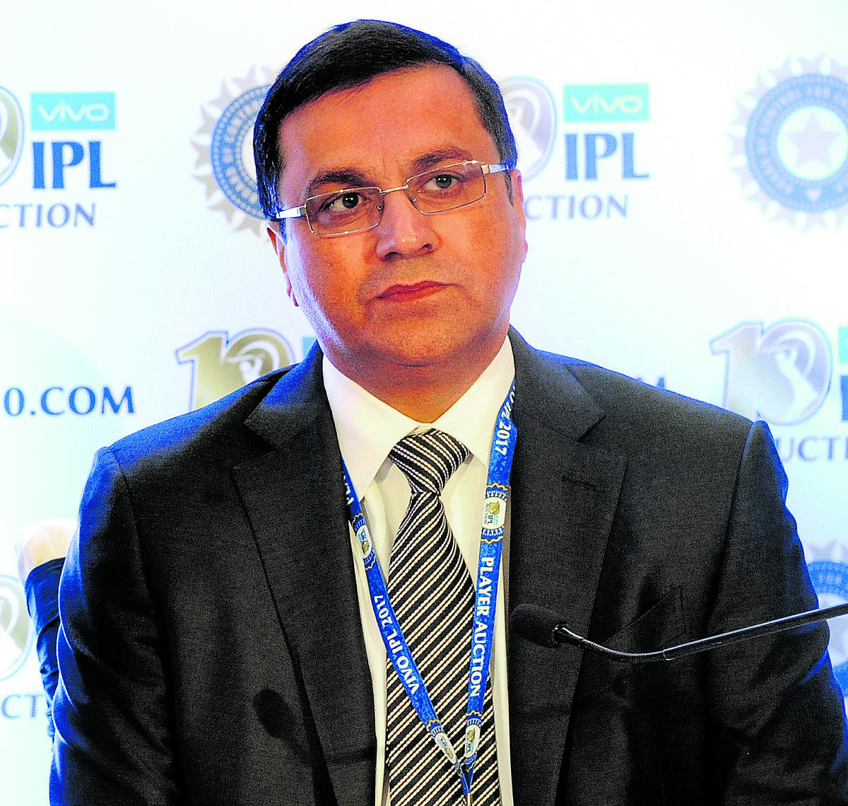 BCCI CEO Rahul Johri during the IPL auction in Bengaluru. DH FILE PHOTO/Srikanta Sharma R