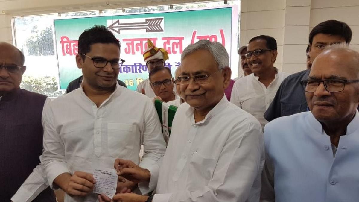Anointed national vice-president in October last year, a position which virtually made him the number two in the party after Nitish Kumar, Prashant Kishor is these days in the line of fire. (DH File Photo)