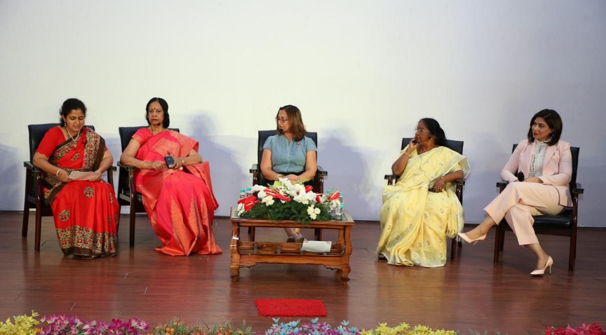 (From left) Indira Reddy, Shafryne Sayan,Geetha Ramanujam and Ishiqa Multan discussed a range of issues holding women back from progressing in their careers.